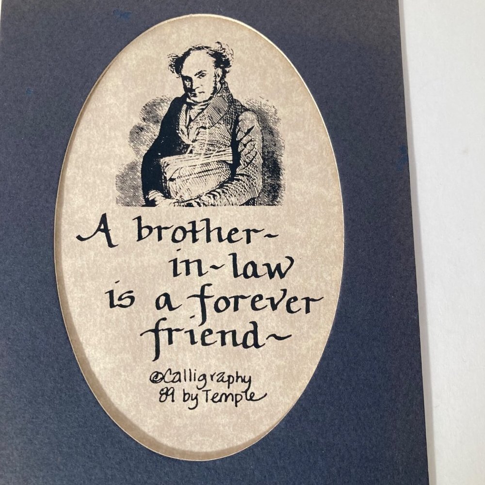 Calligraphy Art Matted Card Picture Brother In Law 5 x 7"